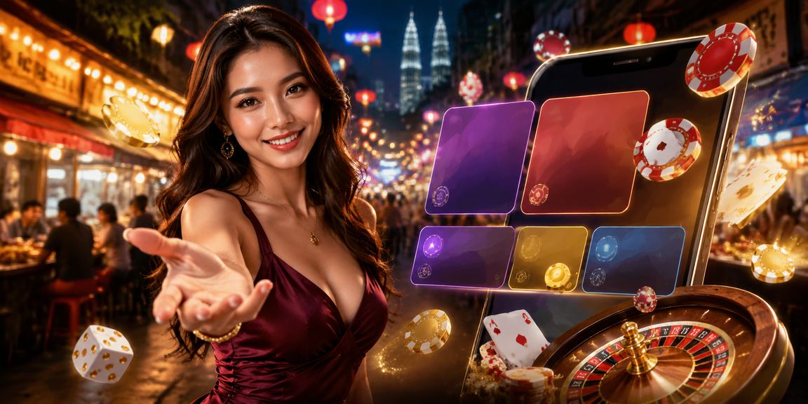 Pengguna mengakses baccarat melalui aplikasi kasino mudah alih di Kuala Lumpur